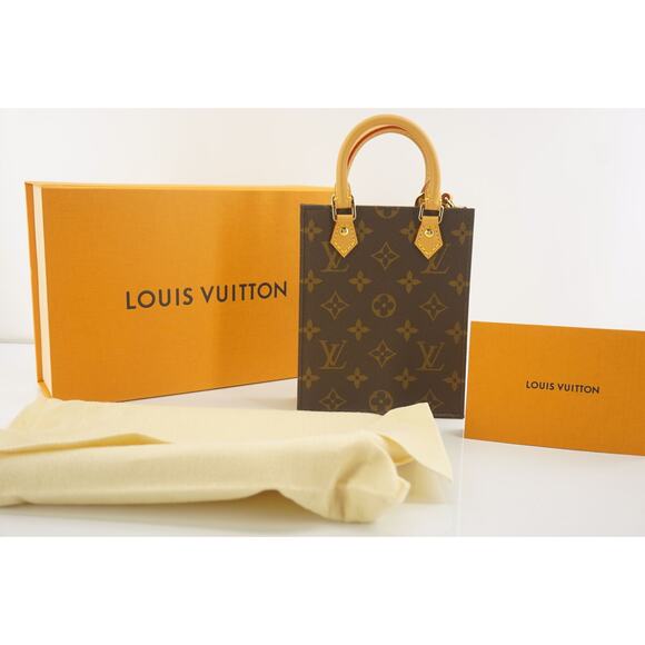Louis Vuitton Mini Sac Plat Petit Monogram Brown Coated Canvas Crossbody Bag NWT - Picture 1 of 9